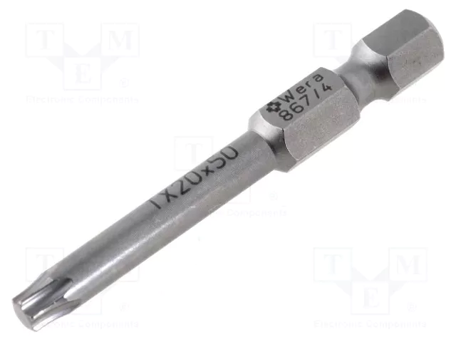 WERA Punta de destornillador Torx® TX20 1/4 pulg. 50 mm WERA Punta de destornillador Torx® TX20 1/4 pulg. 50 mm