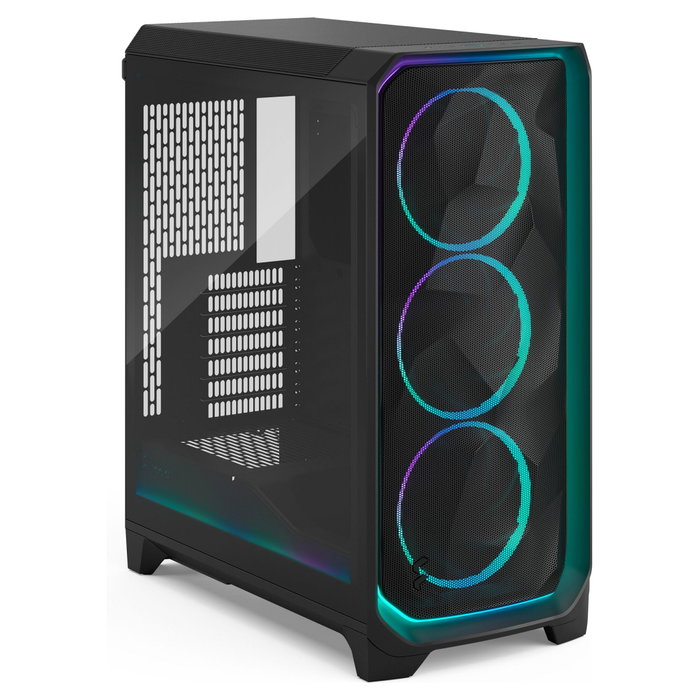 Fractal Design Meshify 3 Mid Tower Chasis Negro ATX/EATX/mATX/ITX con Panel Lateral Templado RGB Pro Ambience Black TG Light Tint, 3 Ventiladores 140mm