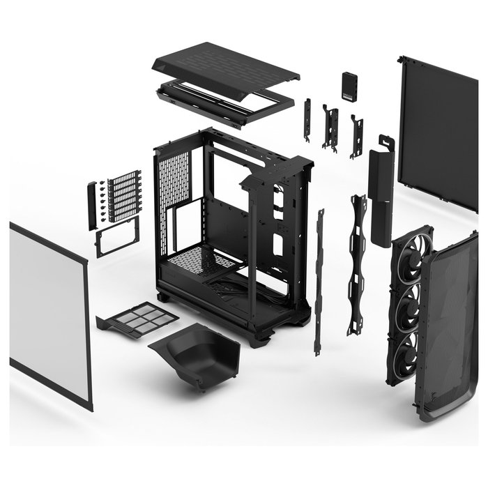 Fractal Design Meshify 3 Mid Tower Chasis Negro ATX/EATX/mATX/ITX con Panel Lateral Templado RGB Pro Ambience Black TG Light Tint, 3 Ventiladores 140mm