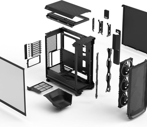 Fractal Design FD-C-MES3A-03 Caja MESHIFY 3 AMBIENCE PRO RGB BLACK TG LIGHT TINT Tinte de luz RGB negro TG, Ventana lateral, Media Torre, 22.9cm Ancho