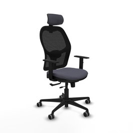 PIQUERAS Y CRESPO Silla de oficina Jorquera con mecanismo Sincro/Traslack Gris/Negro