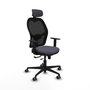 PIQUERAS Y CRESPO Silla de oficina Jorquera con mecanismo Sincro/Traslack Gris/Negro