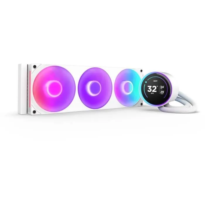 NZXT Kraken Elite 360 RGB Blanco con Pantalla LCD y Ventiladores RGB NZXT Kraken Elite 360 RGB Blanco con Pantalla LCD y Ventiladores RGB