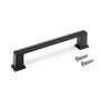Emuca Lote de 5 tiradores para mueble Tanger, L147.5mm, intereje 128mm, Zamak, Pintado negro