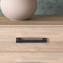 Emuca Lote de 5 tiradores para mueble Tanger, L147.5mm, intereje 128mm, Zamak, Pintado negro