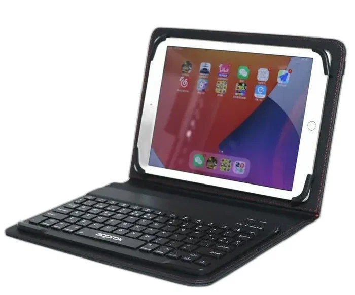 Approx APPIPCK06V2 Funda con Teclado Bluetooth para Tablet 10.5", Folio Negro, Compatible con Windows, Android y Apple