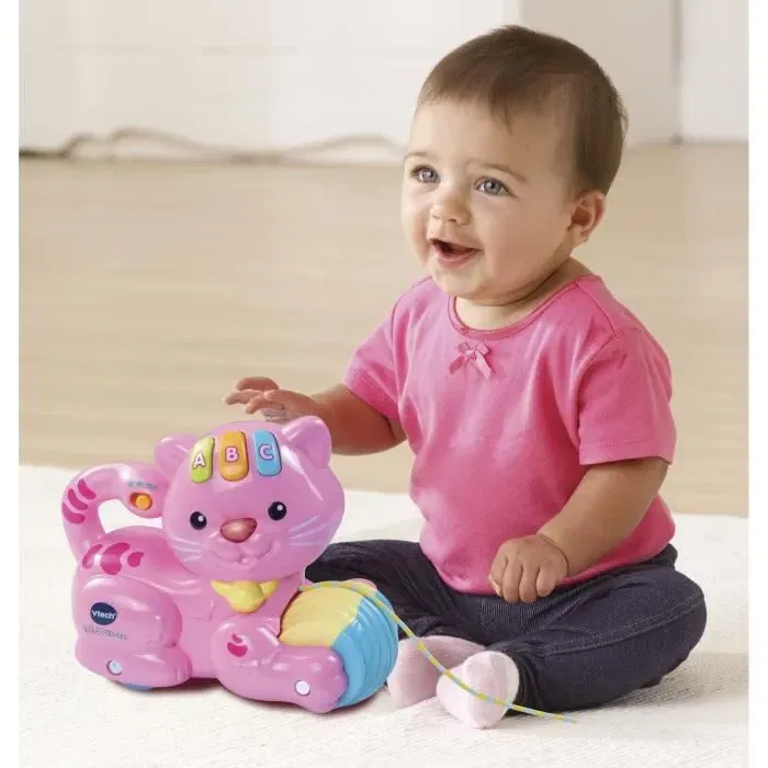 Vtech Baby 1,2,3 P'tit Chat Rose Gatito Interactivo Sonidos y Luces para Niñas de 12 a 36 Meses