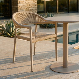 Silla Apilable Aluminio-Rattán Pe 56 X 58 X 76 cm (Set de 2)