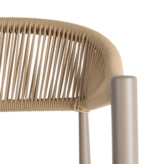 Ixia Silla Apilable de Aluminio y Ratán PE Beige