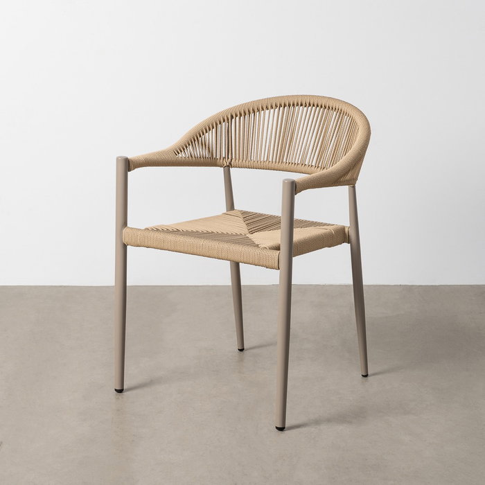 Silla Apilable Aluminio-Rattán Pe 56 X 58 X 76 cm (Set de 2)