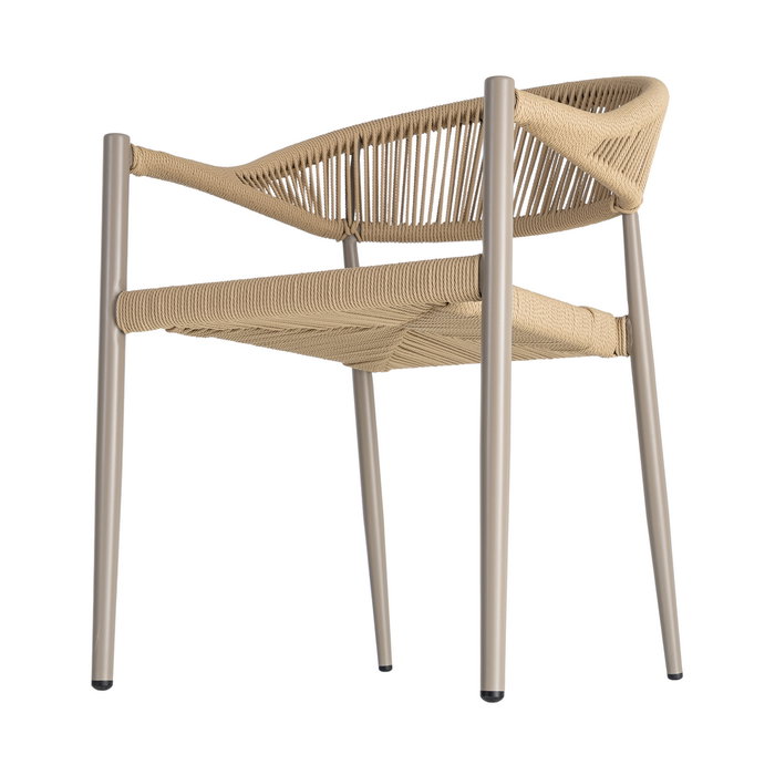 Ixia Silla Apilable de Aluminio y Ratán PE Beige