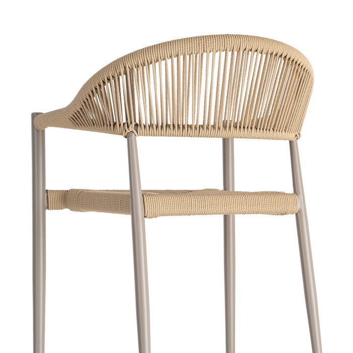 Ixia Silla Apilable de Aluminio y Ratán PE Beige