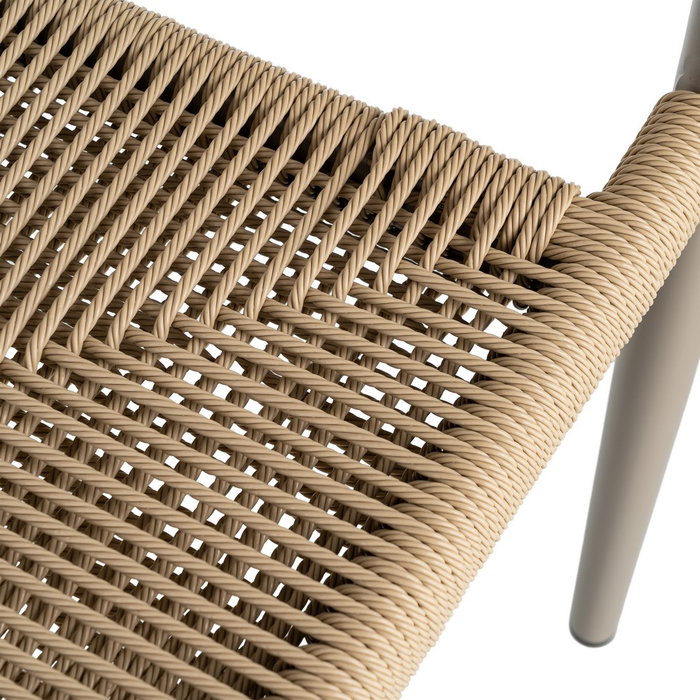 Ixia Silla Apilable de Aluminio y Ratán PE Beige