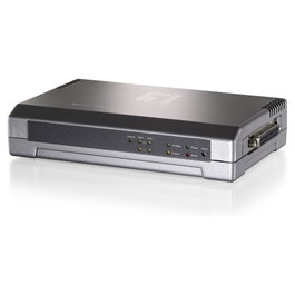LevelOne PrintServer FPS-101 - Servidor de Impresión con 2 Puertos USB 2.0, 1 Puerto Paralelo, Conexión LAN Ethernet 10/100 Mbps, Gris