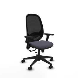 PIQUERAS Y CRESPO Silla de oficina Cilanco con mecanismo Sincro/Traslack, Gris oscuro y Negro