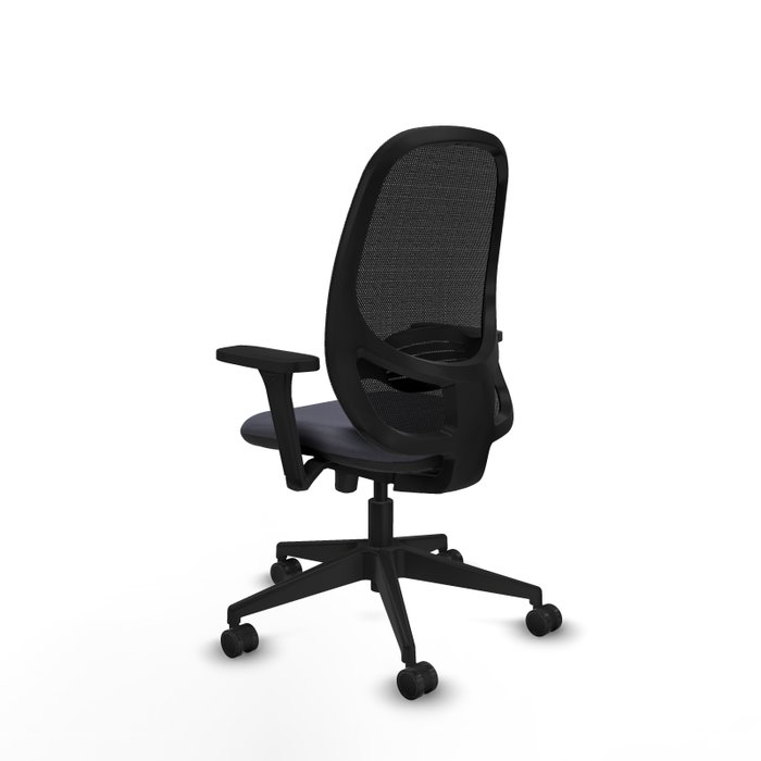 PIQUERAS Y CRESPO Silla de oficina Cilanco con mecanismo Sincro/Traslack, Gris oscuro y Negro