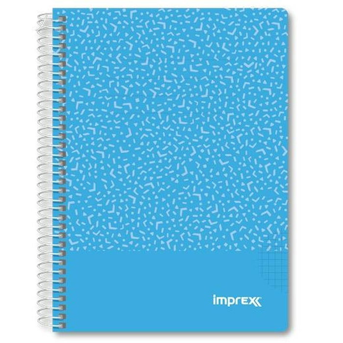 IMPREX Set de 4 Cuadernos de Espiral A5 Tapa PP Azul 80H 90gr 4x4 IMPREX Set de 4 Cuadernos de Espiral A5 Tapa PP Azul 80H 90gr 4x4