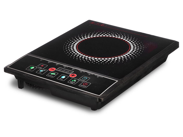 Argon Placa de Cocina Infrarroja Digital 2000W 28x6x36 cm, Cristal, Negro o Rojo (Set de 6)