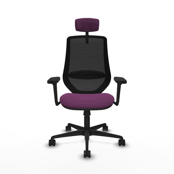 PIQUERAS Y CRESPO Silla de oficina Mardos con mecanismo Sincro, Morado y Negro