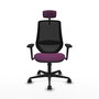 PIQUERAS Y CRESPO Silla de oficina Mardos con mecanismo Sincro, Morado y Negro