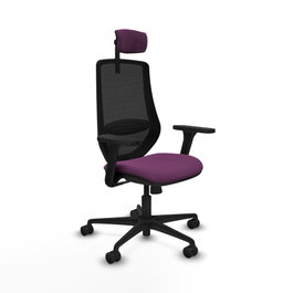PIQUERAS Y CRESPO Silla de oficina Mardos con mecanismo Sincro, Morado y Negro
