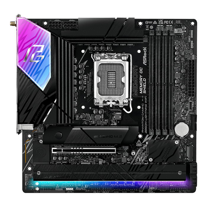 ASRock B860M Lightning WiFi Placa Base Intel LGA 1851 mATX DDR5 HDMI/DP/USB-C Wi-Fi 6E Bluetooth 5.3