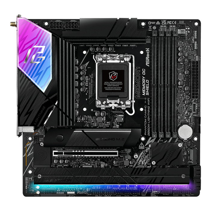 ASRock B860M Lightning WiFi Placa Base Intel LGA 1851 mATX DDR5 HDMI/DP/USB-C Wi-Fi 6E Bluetooth 5.3