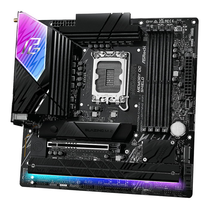 ASRock B860M Lightning WiFi Placa Base Intel LGA 1851 mATX DDR5 HDMI/DP/USB-C Wi-Fi 6E Bluetooth 5.3