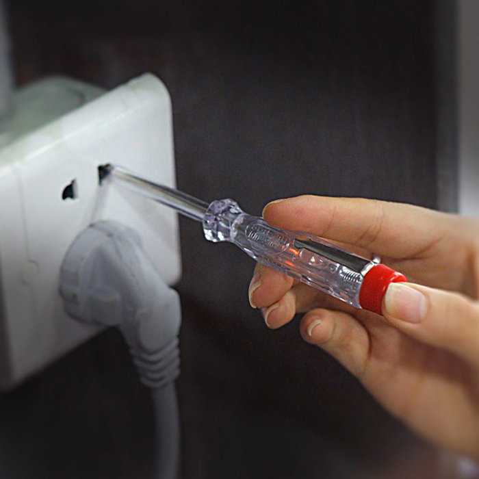 Workpro Destornillador Buscapolos 100 - 250 VAC con Mango Transparente y Clip