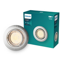 Philips Foco Empotrable Redondo Peridot Basculante, Metal Color Níquel, Casquillo GU10, Ø9 cm, para LED, IP20