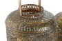 DKD Home Decor Portavelas Árabe Dorado Metal Set de 3 Piezas 24 x 32 x 24 cm