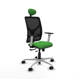 PIQUERAS Y CRESPO Silla de oficina Motilla con mecanismo Sincro/Traslack, Verde y Negro