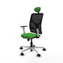PIQUERAS Y CRESPO Silla de oficina Motilla con mecanismo Sincro/Traslack, Verde y Negro