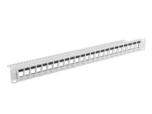 LANBERG PPKS-1024-S Panel de parches en blanco de 24 puertos para módulos keystone, Gris LANBERG PPKS-1024-S Panel de parches en blanco de 24 puertos para módulos keystone, Gris