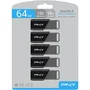 Pny - Flash Drive Attaché 4 - 64 GB - USB 3.2 - Hasta 130 MB/s - Paquete de 5 Unidades - PNY0751492793689