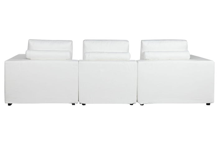 DKD Home Decor Sofá Moderno Blanco 286 x 95.5 x 57 cm Poliester y Pluma Desenfundable