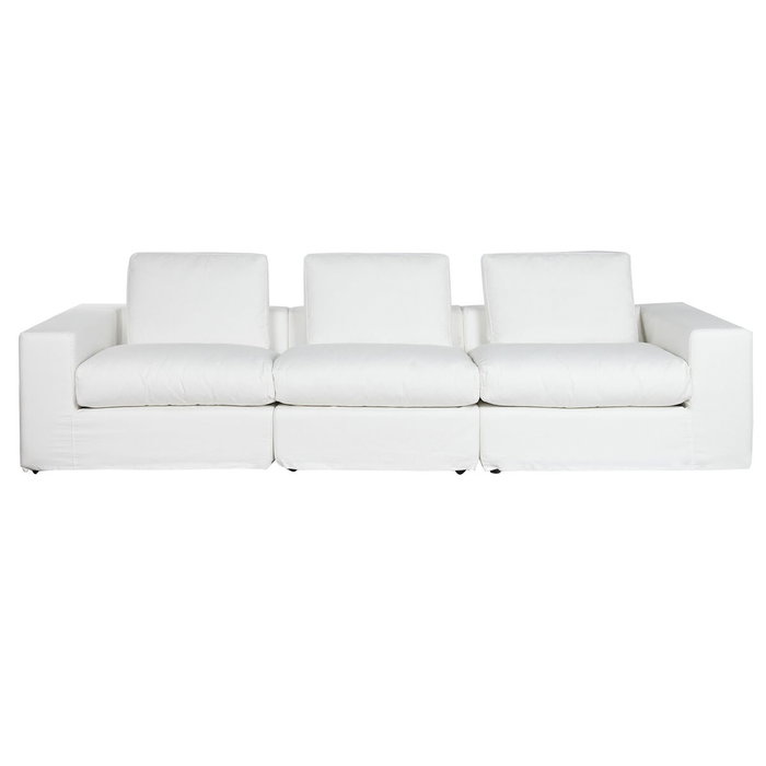 DKD Home Decor Sofá de Poliéster y Pluma Blanco DKD Home Decor Sofá de Poliéster y Pluma Blanco