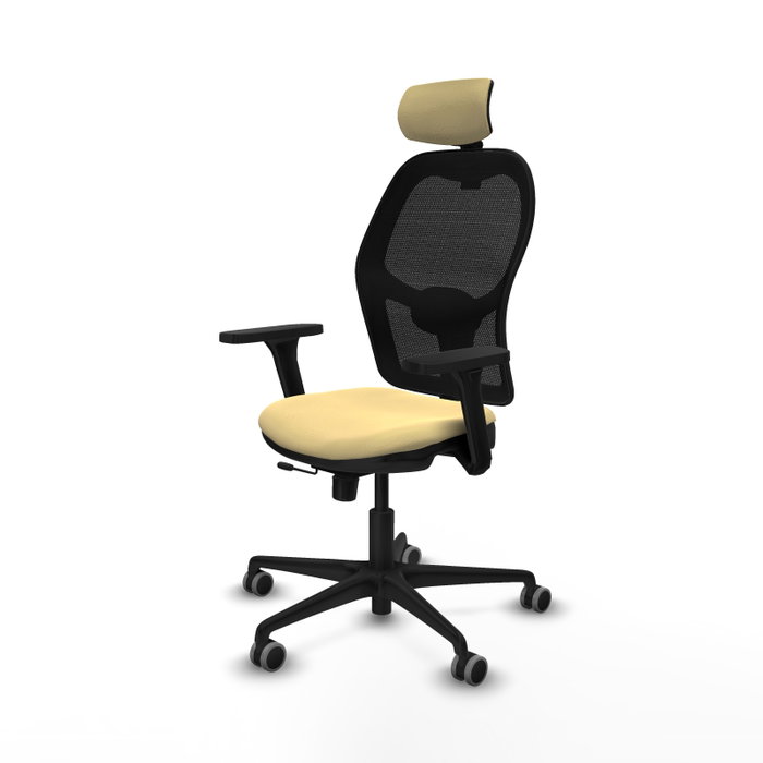 PIQUERAS Y CRESPO Silla de oficina Jorquera Sincro/Traslack Crema y Negro