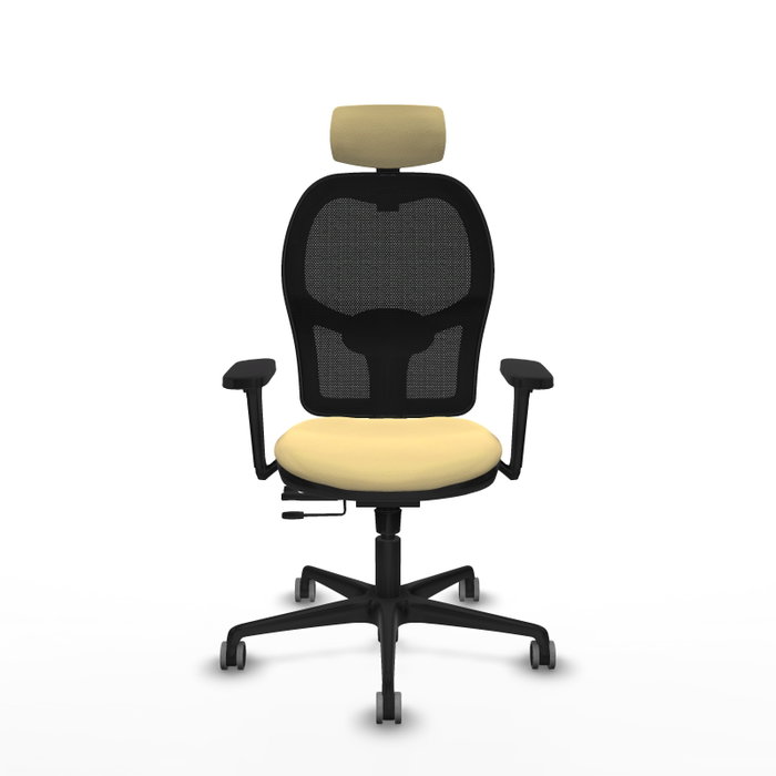 PIQUERAS Y CRESPO Silla de oficina Jorquera Sincro/Traslack Crema y Negro