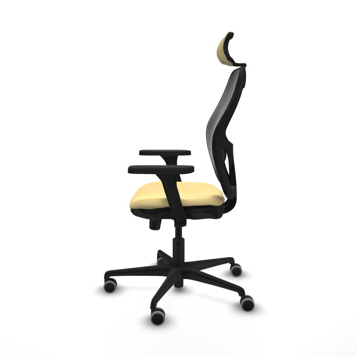 PIQUERAS Y CRESPO Silla de oficina Jorquera Sincro/Traslack Crema y Negro