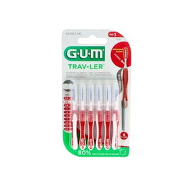 GUM Cepillo Interdental Trav-Ler 1314 0,8Mm 6Un Rojo