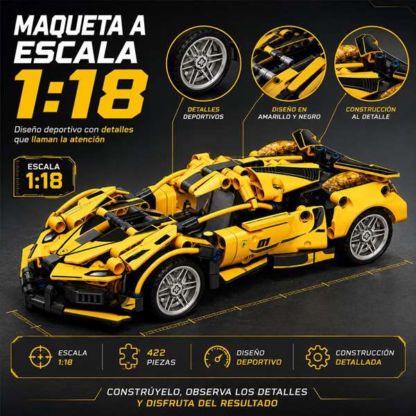 Jugatoys - jugabricks Coche Construcción Modelo Realista Escala 1:18