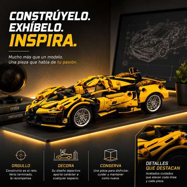 Jugatoys - jugabricks Coche Construcción Modelo Realista Escala 1:18