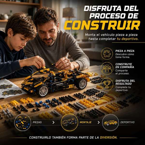 Jugatoys - jugabricks Coche Construcción Modelo Realista Escala 1:18