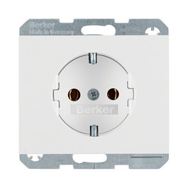 Berker 4715 70 09 Toma de Corriente Schuko Tipo F, 1 Puerto, 16A 250V, Blanco, Termoplástico