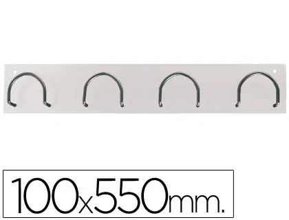 Sie Perchero 611 de Pared Metálico con 4 Colgadores, Blanco, 55x10x5 cm Sie Perchero 611 de Pared Metálico con 4 Colgadores, Blanco, 55x10x5 cm