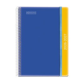 Agenda Escolar (2026-27) Miquelrius College Espiral Tapa Pp Con Goma Plus 4º 150X213 S/V C/Goma Duo Blue-Mustard