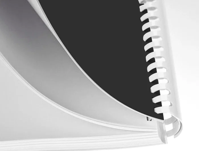 Q-connect Canutillo redondo 25 mm plástico blanco capacidad 225 hojas caja de 50 unidades