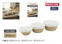 Inde Set 3 Paneras Redondas con Funda 28 cm, 25 cm, 19 cm (8 Unidades)