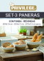 Inde Set 3 Paneras Redondas con Funda 28 cm, 25 cm, 19 cm (8 Unidades)